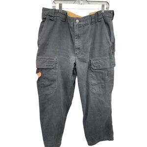 Black Carpenter Cargo Duluth Trading Company Velcro Carpenter Pants 46 x 32